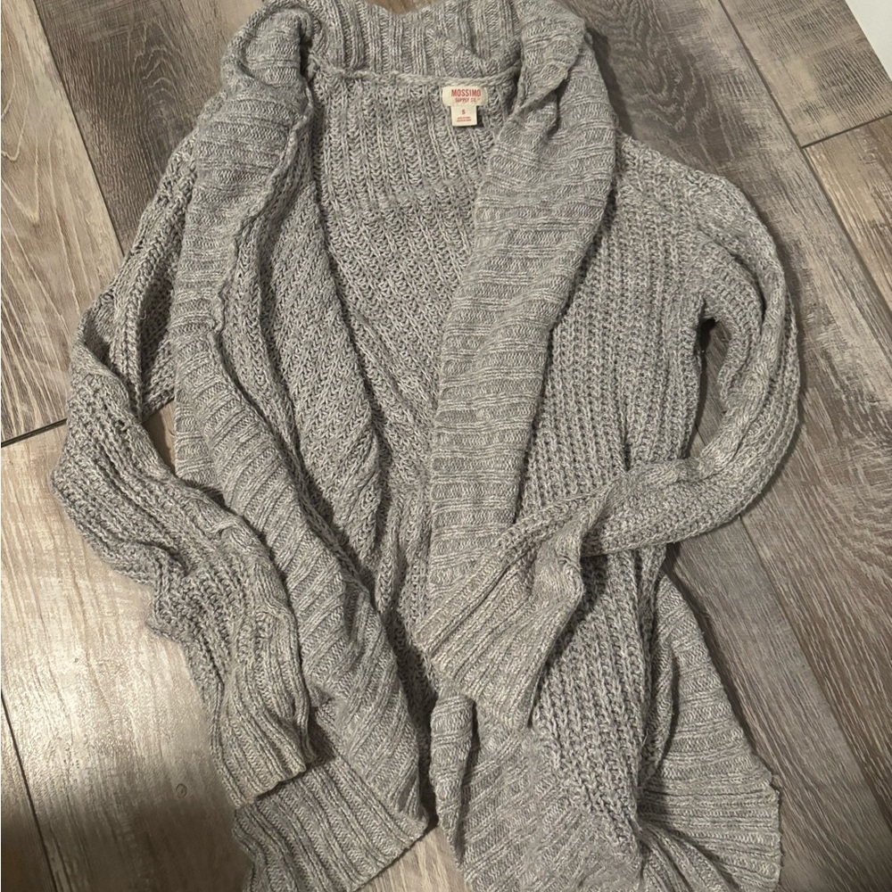 Mossimo Supply Co. Light Gray Cable Knit Cardigan